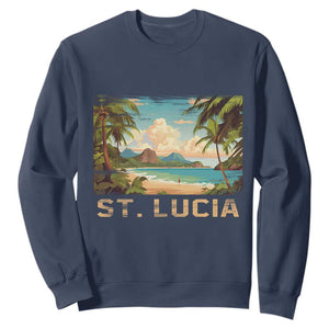 Saint Lucia Sweatshirt St. Lucia Beach Trip TS09 Navy Print Your Wear