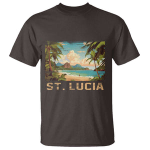 Saint Lucia T Shirt St. Lucia Beach Trip TS09 Dark Chocolate Print Your Wear