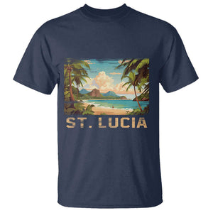 Saint Lucia T Shirt St. Lucia Beach Trip TS09 Navy Print Your Wear