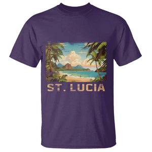 Saint Lucia T Shirt St. Lucia Beach Trip TS09 Purple Print Your Wear