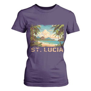 Saint Lucia T Shirt For Women St. Lucia Beach Trip TS09 Purple Print Your Wear