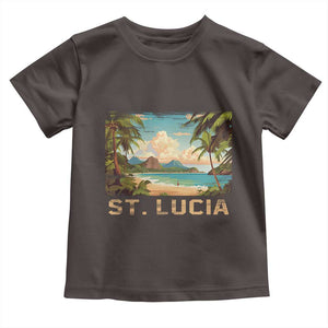 Saint Lucia Toddler T Shirt St. Lucia Beach Trip TS09 Dark Chocolate Print Your Wear