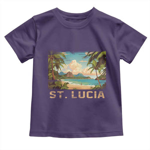 Saint Lucia Toddler T Shirt St. Lucia Beach Trip TS09 Purple Print Your Wear