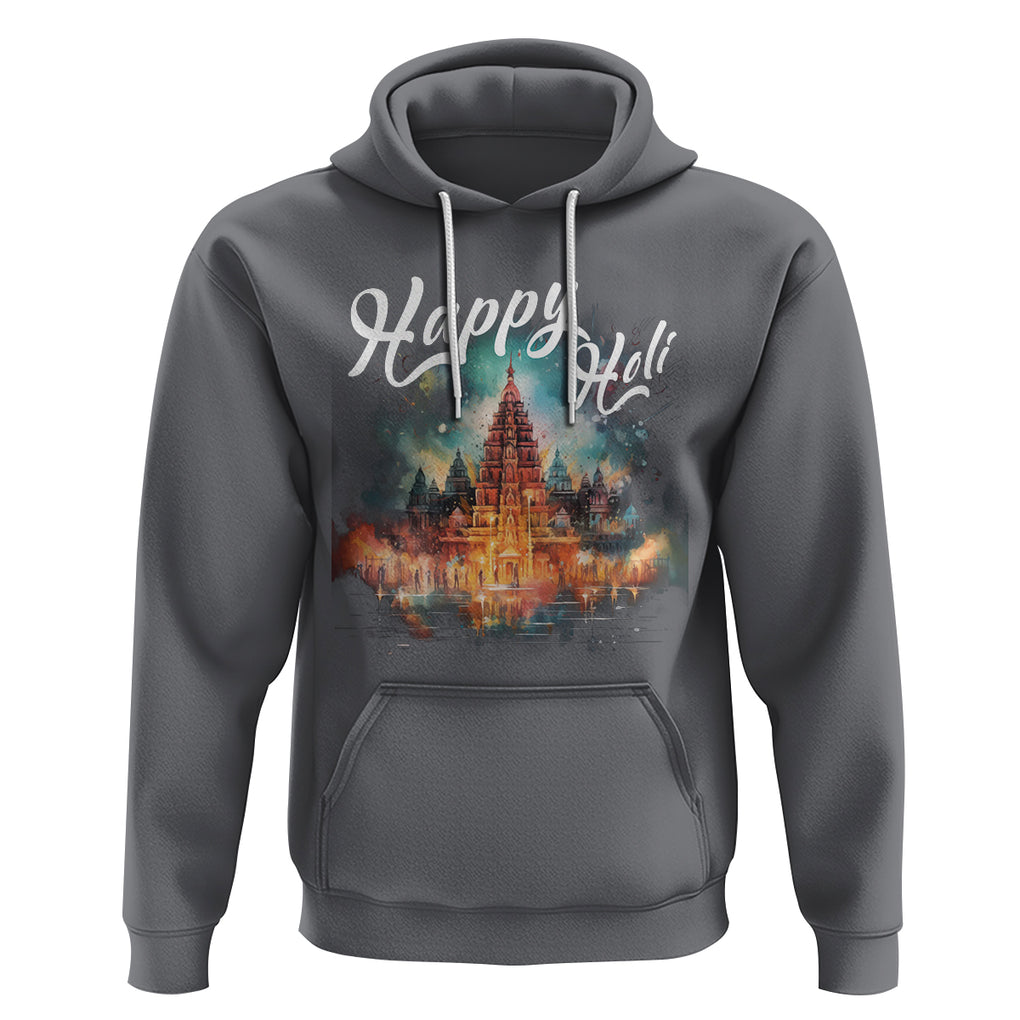 Happy Holi Hoodie Colors India Hindu Spring TS09 Charcoal Printyourwear