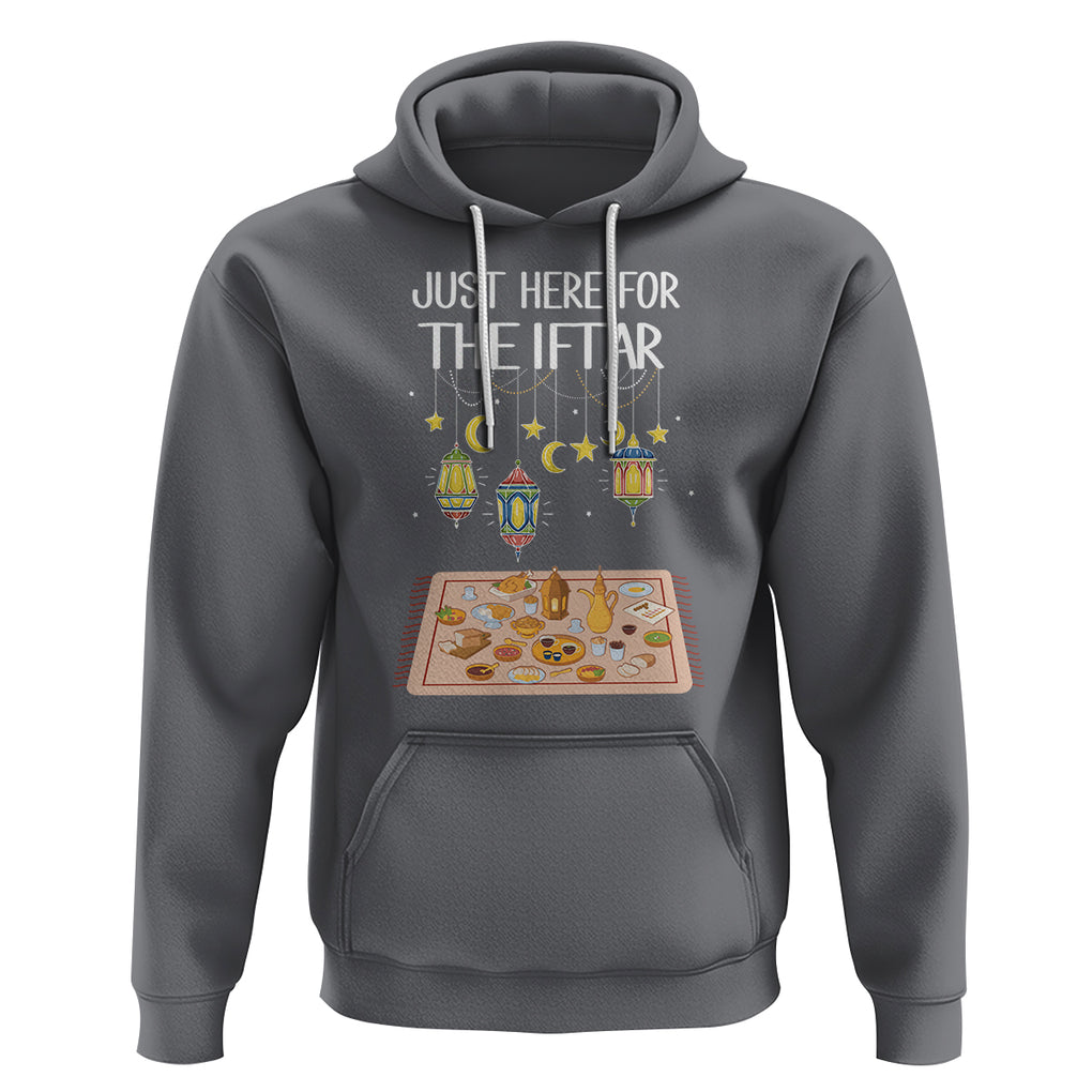 Ramadan Hoodie Just Here For The Iftar Islam Islamic TS09 Charcoal Printyourwear