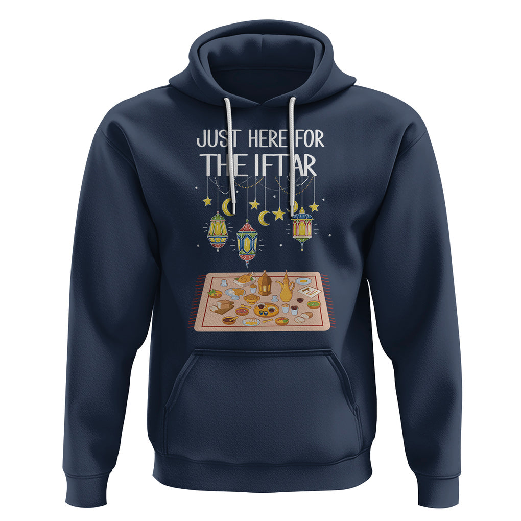 Ramadan Hoodie Just Here For The Iftar Islam Islamic TS09 Navy Printyourwear