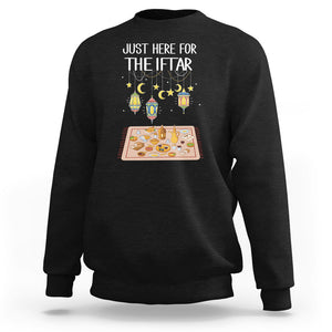 Ramadan Sweatshirt Just Here For The Iftar Islam Islamic TS09 Black Printyourwear