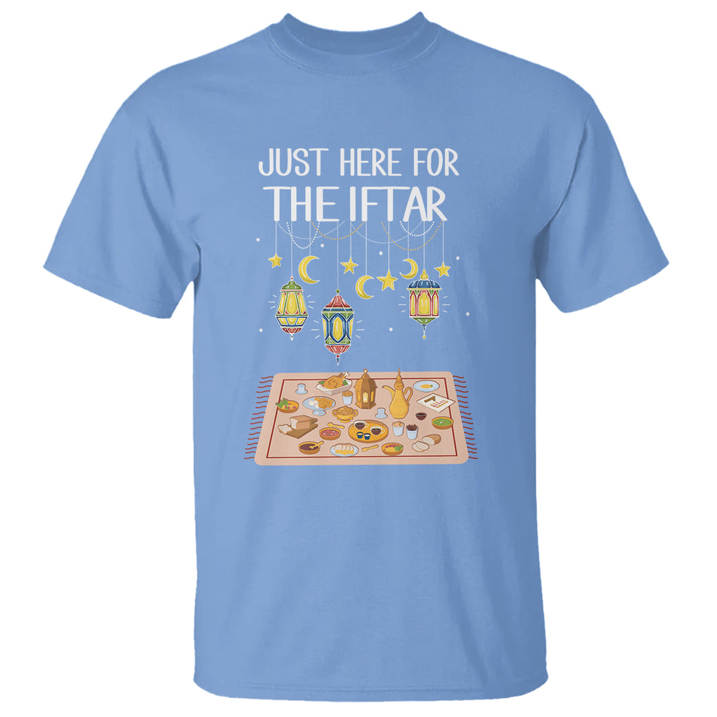 Ramadan T Shirt Just Here For The Iftar Islam Islamic TS09 Carolina Blue Printyourwear