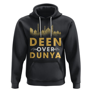 Islam Hoodie Deen Over Dunya Islamic Muslim TS09 Black Printyourwear