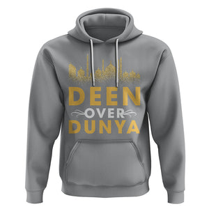 Islam Hoodie Deen Over Dunya Islamic Muslim TS09 Sport Gray Printyourwear