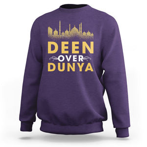 Islam Sweatshirt Deen Over Dunya Islamic Muslim TS09 Purple Printyourwear