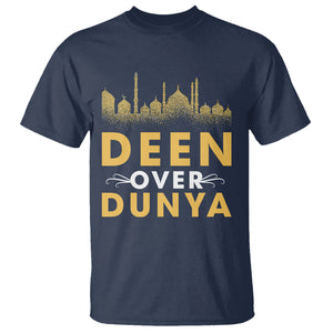 Islam T Shirt Deen Over Dunya Islamic Muslim TS09 Navy Printyourwear