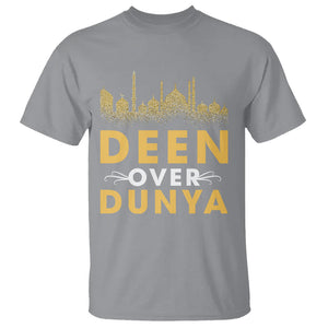 Islam T Shirt Deen Over Dunya Islamic Muslim TS09 Sport Gray Printyourwear