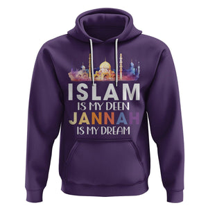 Islamic Hoodie Islam Is My Deen Jannah Is My Dream Muslim TS09 Purple Printyourwear