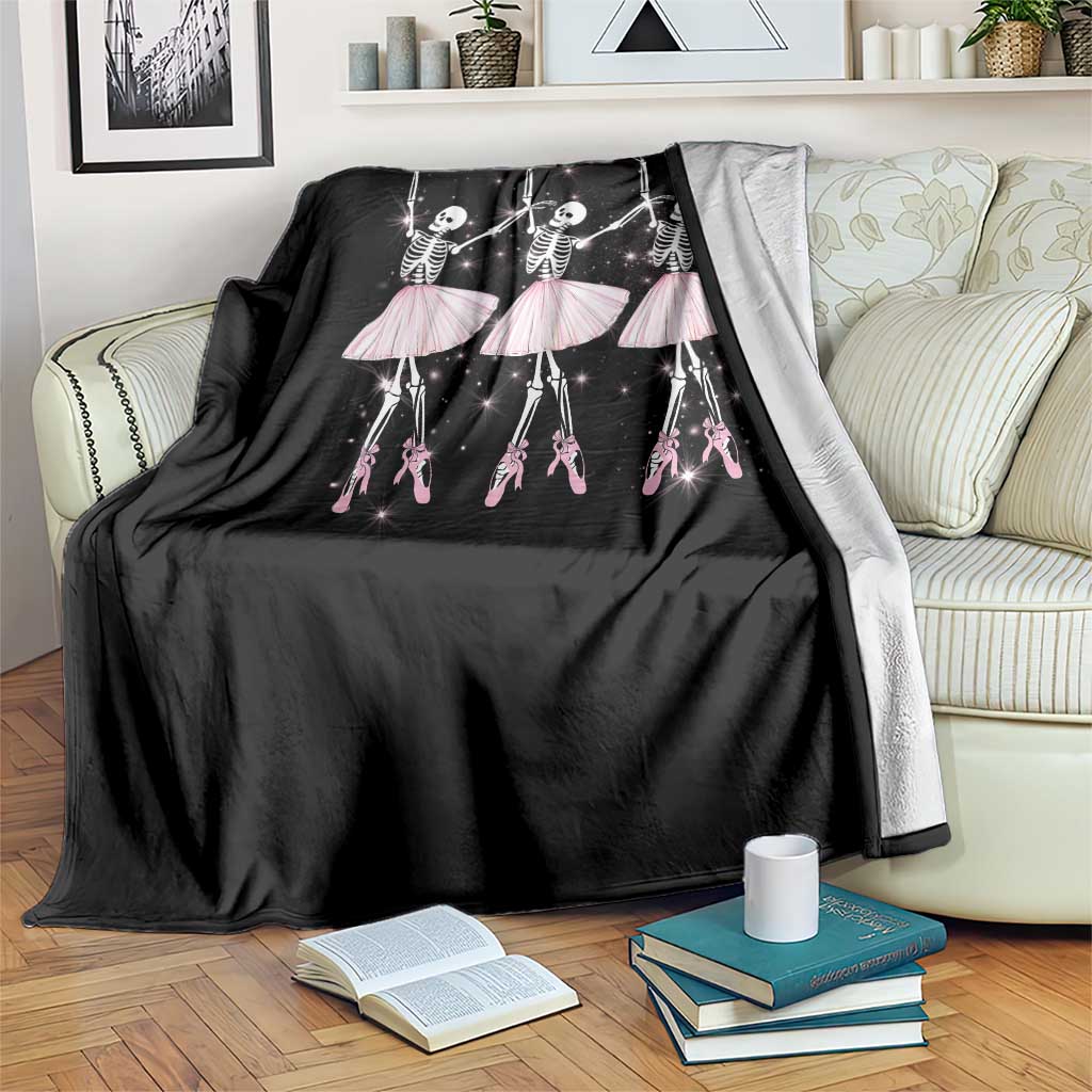 Funny Halloween Skeleton Ballet Dancing Ballerina Throw Blanket TS09 Print Your Wear