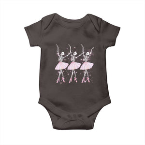 Funny Halloween Skeleton Ballet Dancing Ballerina Baby Onesie TS09 Dark Chocolate Print Your Wear