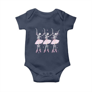 Funny Halloween Skeleton Ballet Dancing Ballerina Baby Onesie TS09 Navy Print Your Wear