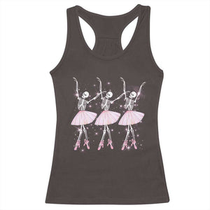 Funny Halloween Skeleton Ballet Dancing Ballerina Racerback Tank Top TS09 Dark Chocolate Print Your Wear