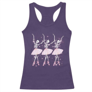 Funny Halloween Skeleton Ballet Dancing Ballerina Racerback Tank Top TS09 Purple Print Your Wear