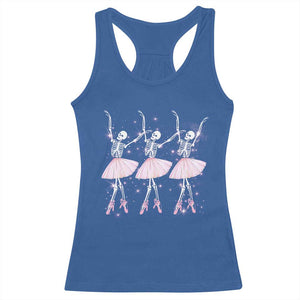 Funny Halloween Skeleton Ballet Dancing Ballerina Racerback Tank Top TS09 Royal Blue Print Your Wear