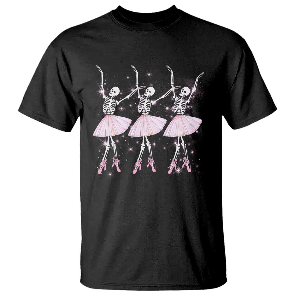 Funny Halloween Skeleton Ballet Dancing Ballerina T Shirt TS09 Black Print Your Wear