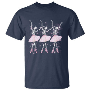 Funny Halloween Skeleton Ballet Dancing Ballerina T Shirt TS09 Navy Print Your Wear