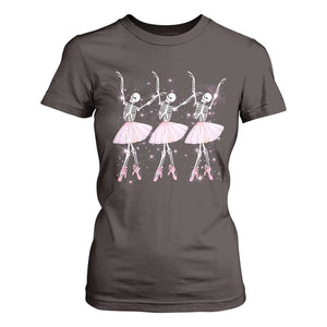 Funny Halloween Skeleton Ballet Dancing Ballerina T Shirt For Women TS09 Dark Chocolate Print Your Wear