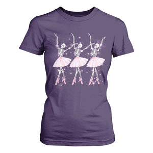 Funny Halloween Skeleton Ballet Dancing Ballerina T Shirt For Women TS09 Purple Print Your Wear