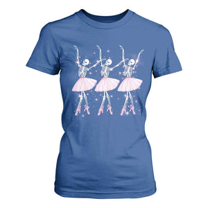 Funny Halloween Skeleton Ballet Dancing Ballerina T Shirt For Women TS09 Royal Blue Print Your Wear