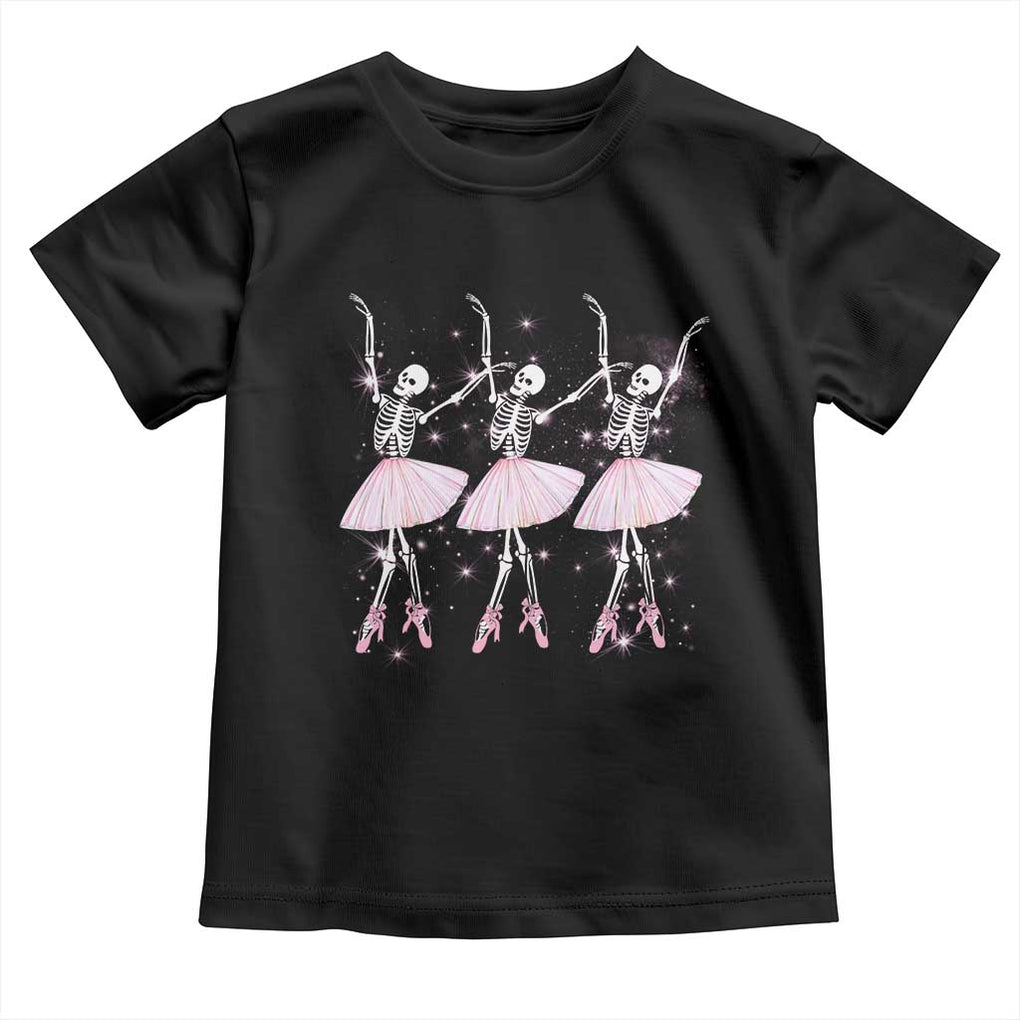 Funny Halloween Skeleton Ballet Dancing Ballerina Toddler T Shirt TS09 Black Print Your Wear