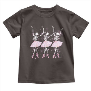 Funny Halloween Skeleton Ballet Dancing Ballerina Toddler T Shirt TS09 Dark Chocolate Print Your Wear