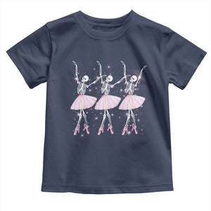 Funny Halloween Skeleton Ballet Dancing Ballerina Toddler T Shirt TS09 Navy Print Your Wear