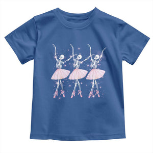 Funny Halloween Skeleton Ballet Dancing Ballerina Toddler T Shirt TS09 Royal Blue Print Your Wear