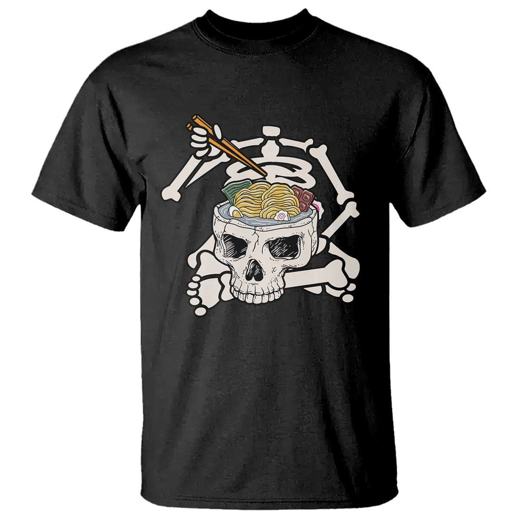 Food Lover T Shirt Skeleton Eating Ramen Japanese Noodle TS09 Black Print Your Wear