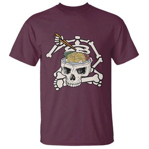 Food Lover T Shirt Skeleton Eating Ramen Japanese Noodle TS09 Maroon Print Your Wear