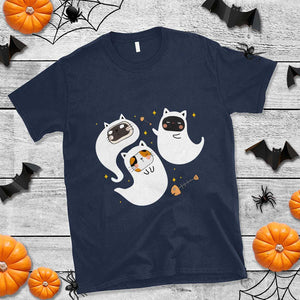 Halloween Cat Lover T Shirt Spooky Cute Ghost Costume TS09 Navy Print Your Wear