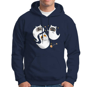 Halloween Cat Lover Hoodie Spooky Cute Ghost Costume TS09 Navy Print Your Wear