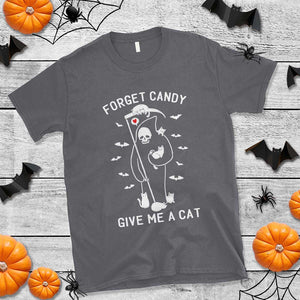 Halloween Cat Lover T Shirt Funny Death Forget Candy Give Me A Cat TS09 Charcoal Print Your Wear