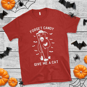 Halloween Cat Lover T Shirt Funny Death Forget Candy Give Me A Cat TS09 Red Print Your Wear