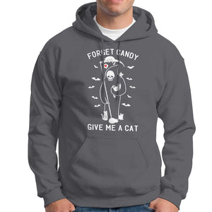 Halloween Cat Lover Hoodie Funny Death Forget Candy Give Me A Cat TS09 Charcoal Print Your Wear