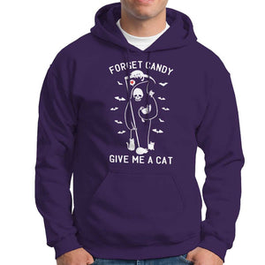 Halloween Cat Lover Hoodie Funny Death Forget Candy Give Me A Cat TS09 Purple Print Your Wear