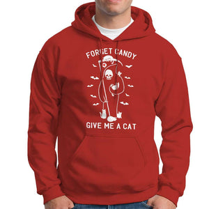 Halloween Cat Lover Hoodie Funny Death Forget Candy Give Me A Cat TS09 Red Print Your Wear