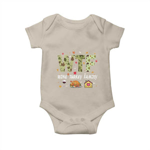 Thanksgiving Baby Onesie W T F Wine Turkey Family Funny Dinner Fall TS09 Sand Print Your Wear