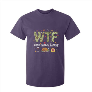 Thanksgiving T Shirt For Kid W T F Wine Turkey Family Funny Dinner Fall TS09 Purple Print Your Wear