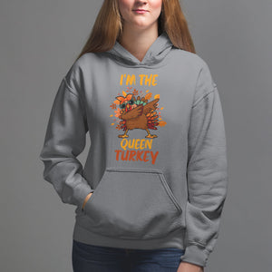 I'm The Queen Turkey Dabbing Fall Thanksgiving Hoodie TS09 Charcoal Printyourwear