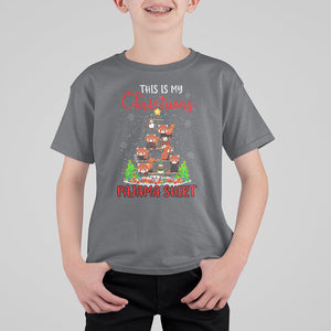 Red Panda Xmas Tree This Is My Christmas Pajama T Shirt For Kid TS09 Charcoal Printyourwear