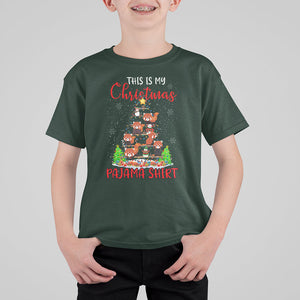 Red Panda Xmas Tree This Is My Christmas Pajama T Shirt For Kid TS09 Dark Forest Green Printyourwear