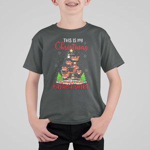 Red Panda Xmas Tree This Is My Christmas Pajama T Shirt For Kid TS09 Dark Heather Printyourwear