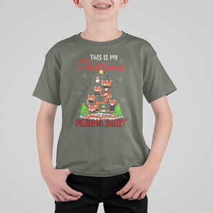 Red Panda Xmas Tree This Is My Christmas Pajama T Shirt For Kid TS09 Military Green Printyourwear