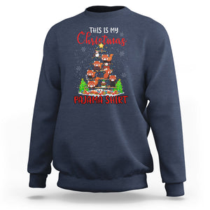 Red Panda Xmas Tree This Is My Christmas Pajama Sweatshirt TS09 Navy Printyourwear